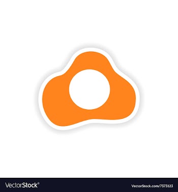 Icon sticker realistic design on paper omelette vector image