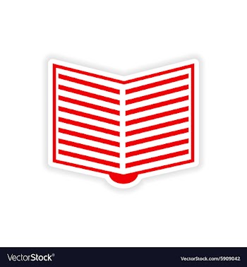 Icon sticker realistic design on paper open book vector image