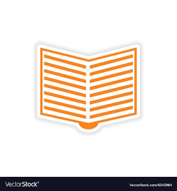 Icon sticker realistic design on paper open book vector image