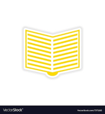 Icon sticker realistic design on paper open book vector image