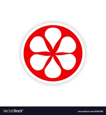 Icon sticker realistic design on paper orange vector image