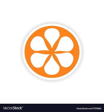 Icon sticker realistic design on paper orange vector image