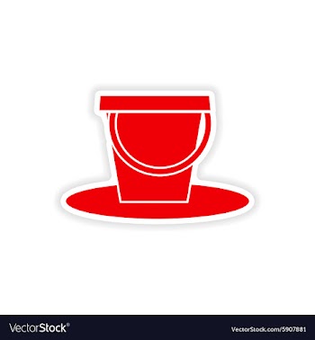 Icon sticker realistic design on paper pail vector image