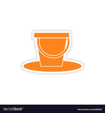 Icon sticker realistic design on paper pail vector image