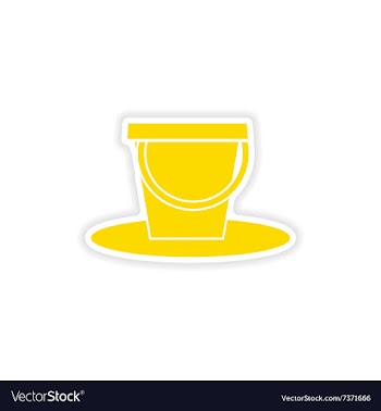 Icon sticker realistic design on paper pail vector image