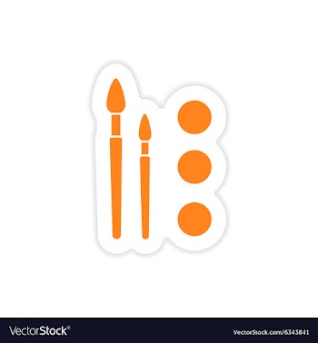 Icon sticker realistic design on paper paint vector image