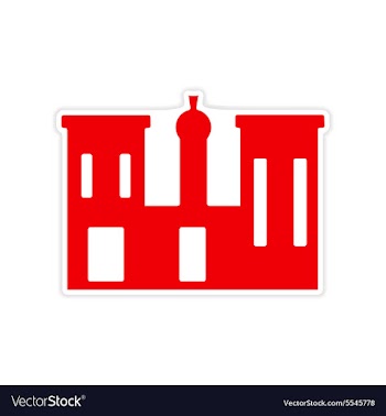 Icon sticker realistic design on paper palace vector image