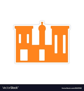 Icon sticker realistic design on paper palace vector image