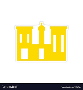 Icon sticker realistic design on paper palace vector image