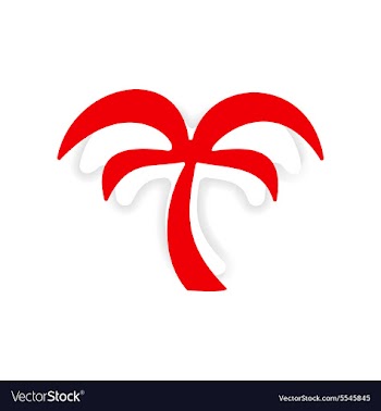 Icon sticker realistic design on paper palm tree vector image