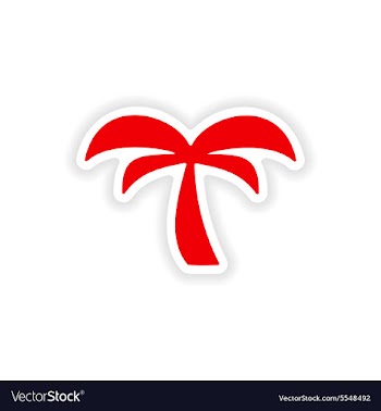 Icon sticker realistic design on paper palm tree vector image
