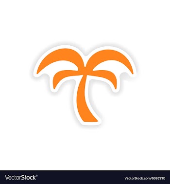 Icon sticker realistic design on paper palm tree vector image