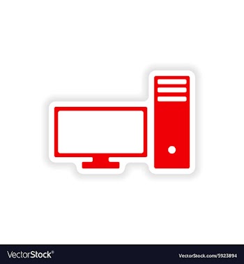 Icon sticker realistic design on paper PC vector image