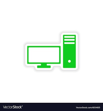 Icon sticker realistic design on paper PC vector image