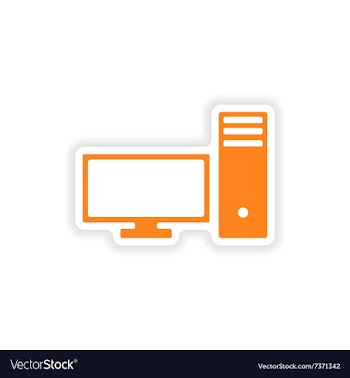 Icon sticker realistic design on paper PC vector image
