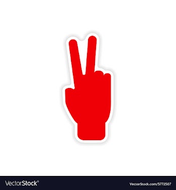 Icon sticker realistic design on paper peace hand vector image