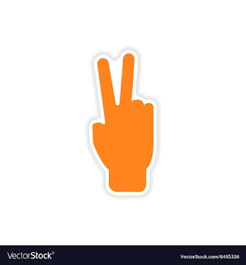 Icon sticker realistic design on paper peace hand vector image