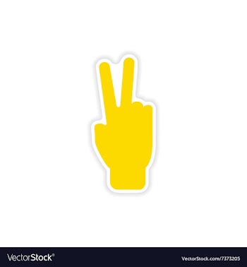 Icon sticker realistic design on paper peace hand vector image