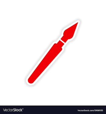 Icon sticker realistic design on paper pen vector image