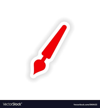 Icon sticker realistic design on paper pen vector image