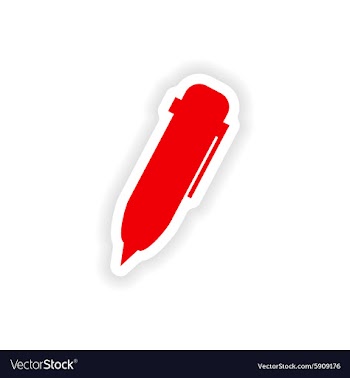Icon sticker realistic design on paper pen vector image
