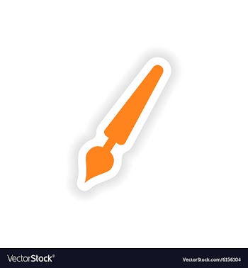Icon sticker realistic design on paper pen vector image