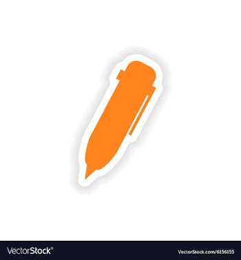 Icon sticker realistic design on paper pen vector image