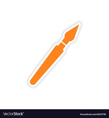 Icon sticker realistic design on paper pen vector image