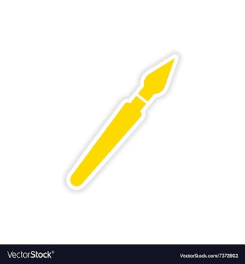 Icon sticker realistic design on paper pen vector image