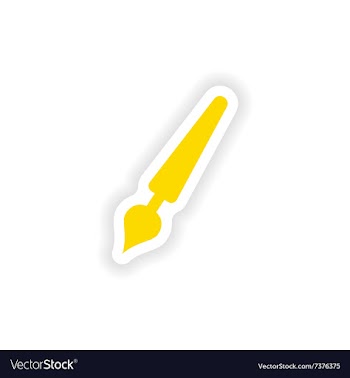 Icon sticker realistic design on paper pen vector image