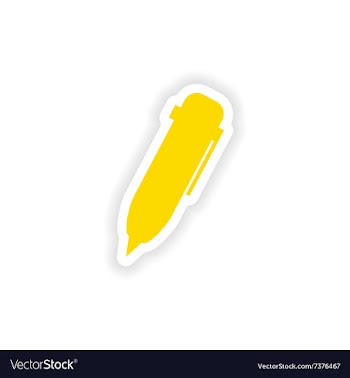 Icon sticker realistic design on paper pen vector image