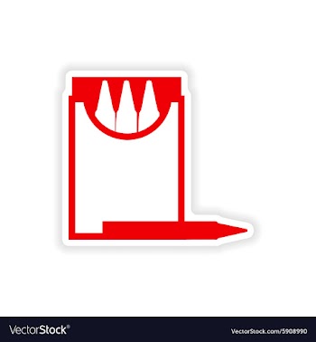 Icon sticker realistic design on paper pencil vector image