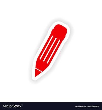 Icon sticker realistic design on paper pencil vector image