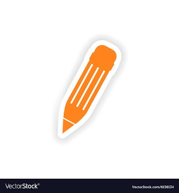 Icon sticker realistic design on paper pencil vector image