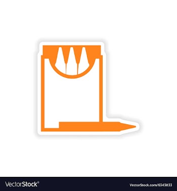 Icon sticker realistic design on paper pencil vector image