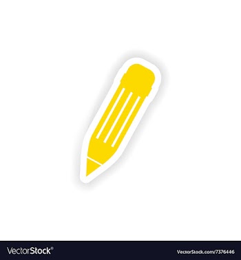 Icon sticker realistic design on paper pencil vector image