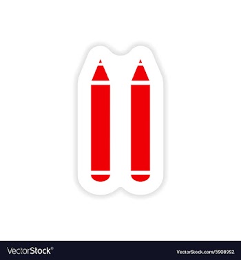 Icon sticker realistic design on paper pens vector image