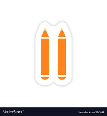 Icon sticker realistic design on paper pens vector image