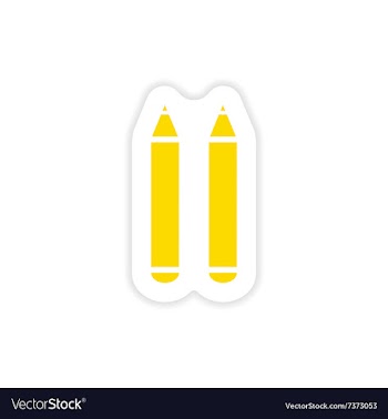 Icon sticker realistic design on paper pens vector image