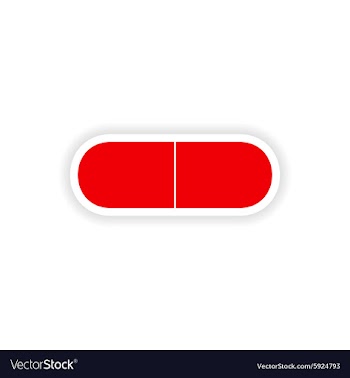 Icon sticker realistic design on paper pill vector image