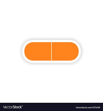 Icon sticker realistic design on paper pill vector image