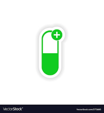 Icon sticker realistic design on paper pills vector image