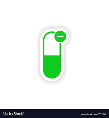 Icon sticker realistic design on paper pills vector image