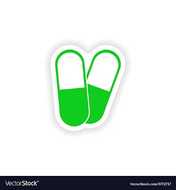 Icon sticker realistic design on paper pills vector image