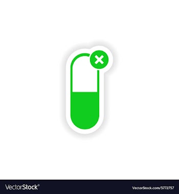 Icon sticker realistic design on paper pills vector image