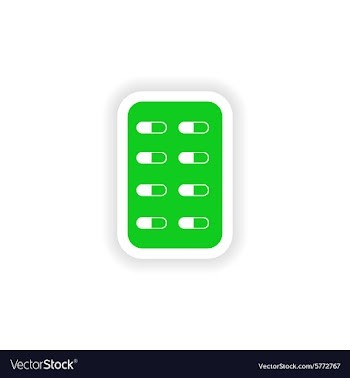 Icon sticker realistic design on paper pills vector image