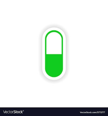 Icon sticker realistic design on paper pills vector image