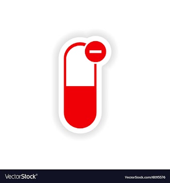 Icon sticker realistic design on paper pills vector image