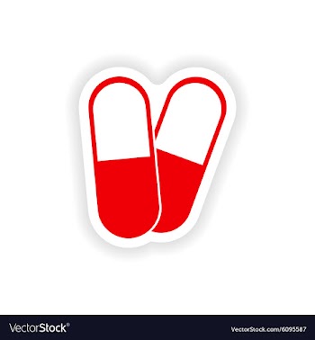 Icon sticker realistic design on paper pills vector image