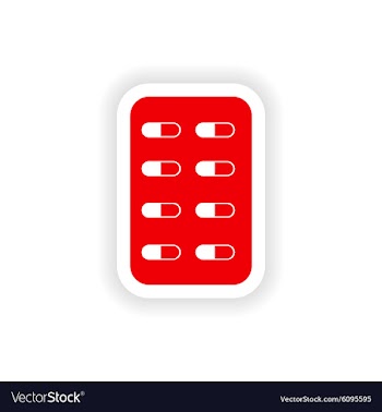 Icon sticker realistic design on paper pills vector image